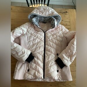 Nautica Faux Fur Lined Hooded Winter Coat Zip Pink Black Gray Women’s XL Prelove